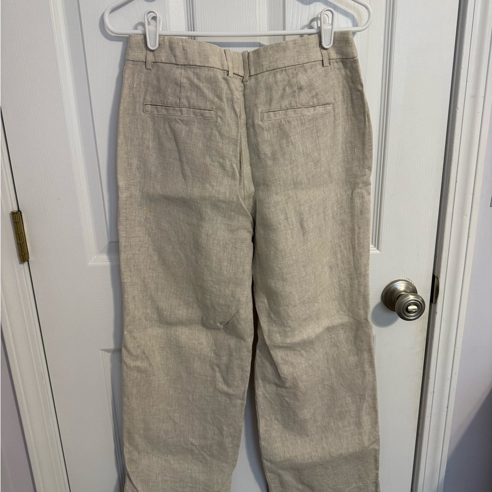 Banana Republic Lina Straight Leg 100% Linen Trousers Beige - Picture 8 of 9
